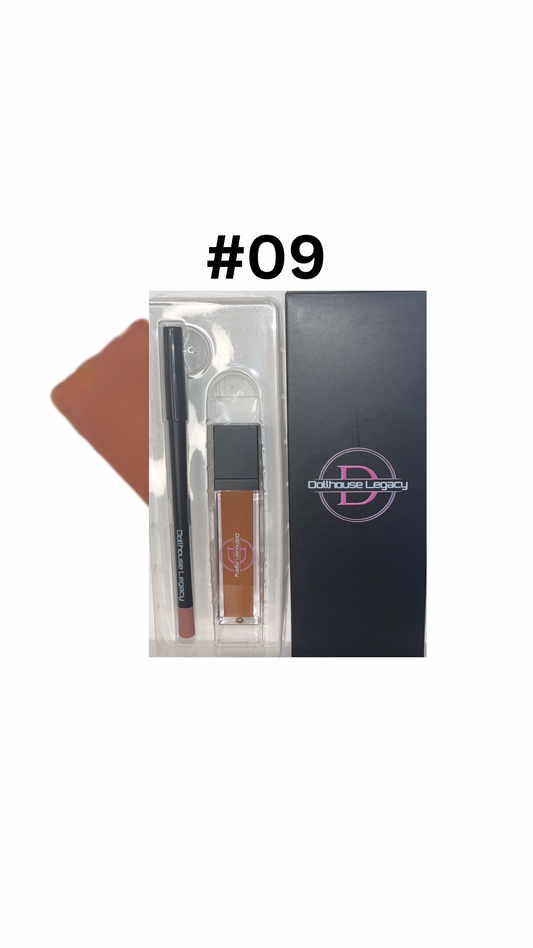Liquid Lipstick & Lip Liner Set- #09