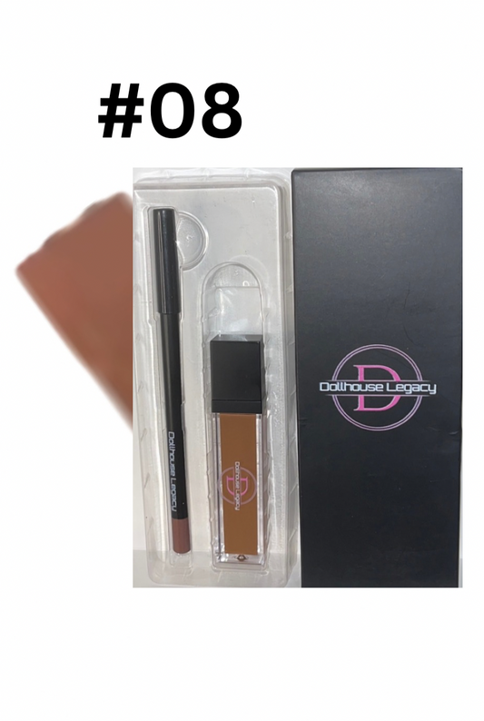 Liquid Lipstick & Lip Liner Set- #08